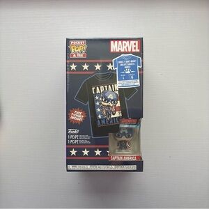 Funko Pocket Pop! & Tee: Marvel- Captain America Set